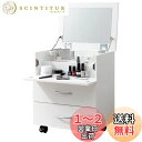 萩原(Hagihara) ドレッサー 化粧台 コスメワゴン キャスター ミラー 付き 収納 コンパクト 幅45×奥行31×高さ82cm ホワイト 白 RUD-1830WH