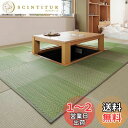 萩原(Hagihara) 掘りごたつ対応 い草ラグ 裏貼り グリーン 約191×300cm い草カーペット 抗カビ 市松模様