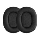 kwmobile 2x ヘッドホンカバー Sony WH-L600対応 交換用イヤーパッド - クッション PUレザー 黒色
