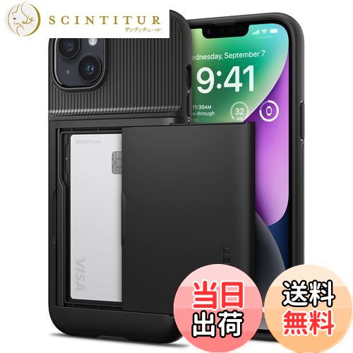 ̵ۡ18ǯεϡSpigen iPhone14  Ģ Ѿ׷  Ǽ 2Ź¤ Ѿ׷ ƷMILʼ ɻ IC  ݥå ѥ ࡦޡ CS ACS05058 (֥å)