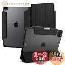 Spigen iPad Pro 11インチ ケース (2022/2021)用 第4/3世代対応 背面 クリア 透明 Apple Pencil 対応 米軍MIL資格 スリム スタンド 耐衝撃 傷防止 カメラ保護 オートスリープ ウルトラ・ハイブリッド・プロ ACS03655 (ブラック)