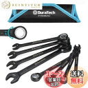 DURATECH コンビネーションレンチ ラチェットレンチセット 板ラチェット スパナ 144ギア 8〜17mm CR-V製 黒クロムメッキ済 組み立て DIY...