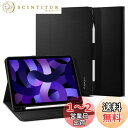Spigen iPad Air 10.9 ケース 第6世代ケース (2024) / iPad Air 第5世代ケース(2022) / iPad Air第4世代ケース(2020) 11&10.9インチ スタンド Apple Pencil収納 Pencilホルダー付き 留め具付き 角度調節可能 フォリオシリーズ リキッド・エアーフォリオ ACS02246 (ブラッ