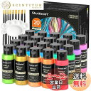 Shuttle Art アクリル絵の具 メタリック 20色セット アクリル顔料 速乾 防水 耐久 60ml ブラシ10本 パレット付き 布/ガラス/陶器/木材/...