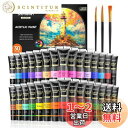 Shuttle Art アクリル絵の具 アクリル顔料 30色セット ペイントブラシ3本付き 速乾 耐久 チューブ 36ml 手作り 布/石/ガラス/セラミックに...