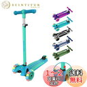 RideVOLO キックスクーター 子供向けキックボード 三輪車 3段階高さ調整 光るLEDタイヤ 耐荷重50kg アウトドアに適用 おもちゃ 安定 緑