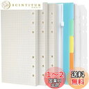 【3冊セット】LEOBROシステム手帳リフィル A5サイズ カラーインデックス ファスナーポケット リフター付け5mm方眼 クリーム紙 6穴 135枚入 ノート...