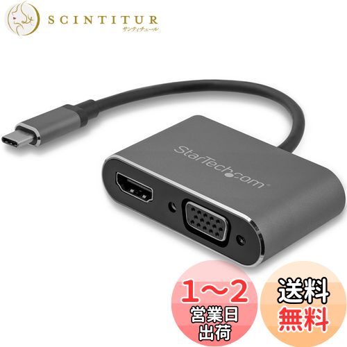 StarTech.com USB-C - VGA/HDMIѴǥץ쥤ץ 2-in-1 USB Type-Cޥץ 4K...