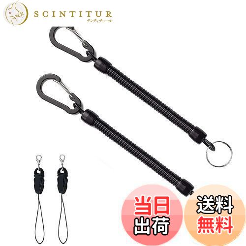 【送料無料】[DFsucces] カールコードストラップ コイルストラップ バンジーストラップ キーチェーン スマートフォン用ストラップ ロック機能付き 紛失防止 落下防止 盗難防止 軽量 耐久性強 (2個セット)