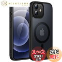 JEDirect iPhone 12/12 Pro 6.1インチ用 マグネット ケース MagSafeに対応 半透明のマット背面 薄型 耐衝撃 カバー (ブラック)