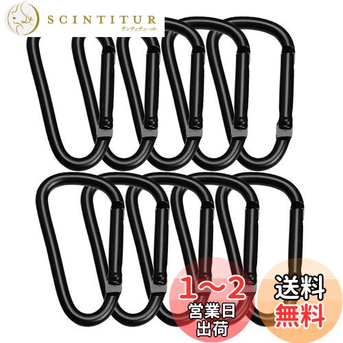 Wlikn アルミ合金 カラビナ 10個セット 耐荷重50KG 超軽量 小型 Dリング スリング キーホルダー アウトドア キャンプ 釣り ハイキング トレッキングフック