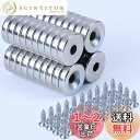 強力磁石 マグネット 穴あき 超強力 専用ネジ付き 丸型磁石 直径10mm 厚み2.5mm 40個セット