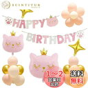 Mainiusi 誕生日 飾り付け バルーンセット 女の子 猫 風船 HAPPY BIRTHDAY ガーランド ピンク ゴールド 動物 ペット ハッピーバースデ...