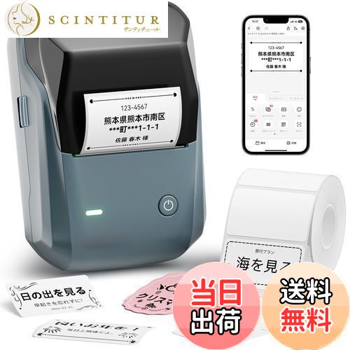 【送料無料】NIIMBOT B1 ラベルメーカー ライター 感熱ラベルライター 値札プリンター DIY 商業プリンター 宛名ラベルメーカー 2 インチ Blue...