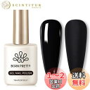 BORN PRETTY ジェルネイル 黒 ブラック 単品 15ml UV/LED対応 ソークオフジェル ネイルアートサロン用品 カラージェル