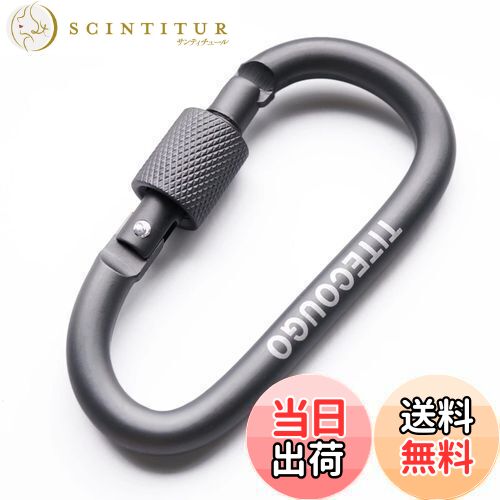 【送料無料】TITECOUGO アウトドア カラビナ おしゃれ 登山 小型 アルミ Dフック 頑丈 ネジロック バンジーコード ブランコ hammocks テン...