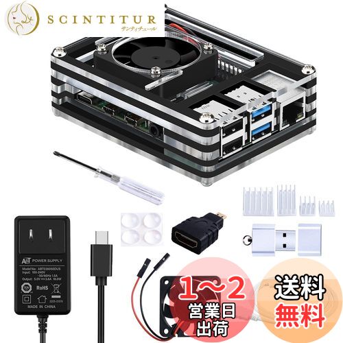 GeeekPi Raspberry Pi 44010եդ5V 3A USB-CŸץ4ĥҡȥ1MޥHD...