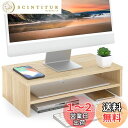 Fitueyes モニター台 パソコン台 モニタースタンド 机上台42.5cm横幅 木製天板 二段式PC台卓上 パソコンスタンド デスクトップ用 机上 机上ラック 机上台 pcモニター台 パソコンラック 卓上 収納 整理整頓オークDT204201WO