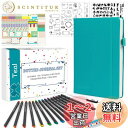 Feela バレットジャーナル ノート 合皮 A5サイズ ドット方眼 ペン付属(ブルーグリーン)