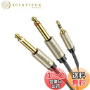 【送料無料】UGREEN 6.35mm*2 to 3.5mm オーディオ変換ケーブル 変換ステレオミニプラグ 6.35mm 2分配ケーブル オス-オス 高耐久性ナイロン編み HIFI音質 24K金メッキ コネクター スマホ/PC/CDプレーヤー/スピーカー/アンプ等に適用