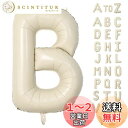 Lausatek アルファベット レター バルーン B 英語 文字 40インチ アルミ風船 大きい 組み合わせ 誕生日 バースデー 飾り付け イベント 記念日 パーティー 約90cm くすみホワイト