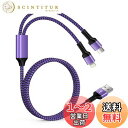 Ocbuo USB to Lightning&Type-C 2in1 充電ケーブル iPhoneとAndriod 2台同時急速充電 マルチケーブル 1本2股/1.2m/5.4A ライトニングケーブルとUSB-Cケーブル 多機能スマホ充電コード アイフォン急速ケーブル アンドロイドタイプCケーブルパープル系