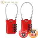 【送料無料】ZHEGE TSA ロック 南京錠 4桁ダイヤル式ロック ワイヤータイプ 旅行用 安心 防犯グッズ (赤, 2個)