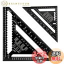 Beslands三角定規 木工用 丸鋸定規 2枚組 18*18cm 30*30cm 両面目盛り アルミ合金 大工道具 0-90度 測量用品 45度ケガキ工具 ブ...