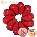 【送料無料】Andux ゴルフクラブヘッドカバーアイアン用 メッシュ ダブル番号つけ アイアンカバー 番号刺繍 10個/セットMT/S14 (赤)