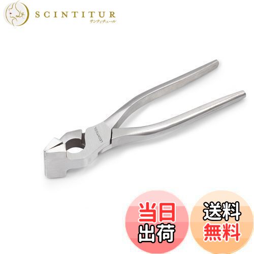 【送料無料】LEONTOOL 口金押えペンチ式 平ペンチ 平やっとこ 幅広 レザークラフト 仕立て工具 口金用 加工道具 圧着 ハンドメイド 革細工 革工芸 革手芸 皮革製品用 ツール 200mm