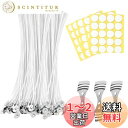HUAZONTOM キャンドル芯 20cm ろうそく芯 100本 座金付き 綿100%のキャンドル材料 ステンレス固定用ホルダー3個 丸形両面テープ100個付属 DIY手作り