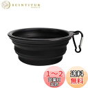 THAIN 犬 水飲み 携帯用 散歩用 折りたたみ式 ペット給水器 容量350ML シリコン製 コンパクト 水やり用品 持ち運び便利 ペットボウル カラビナ 付き 給水器 給餌器 旅行用 (黒)