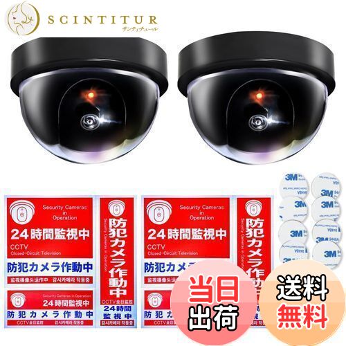 【送料無料】Co-Goods ダミーカメラ (2個) 防犯ステッカー 防水/耐光(内貼1式、普通1式) 防犯カメラ ダミー 監視カメラ 防犯シール (on/of...