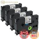 ピータッチ テープ 3.5mm 白 黒字 TZe-N201 と互換 ブラザー工業 TZeテープ ノンラミネートテープ 4個セット ブラザー P-Touch PT...