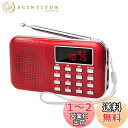 LEFON 充電式 多機能 AM FMポケットラジオ 高感度 USB.microSDカード対応 MP3プレーヤー LEDライト 非常用ラジオ 小型で軽量 携帯ラジオ (レッド)