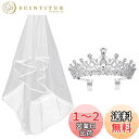 Frcolor 王冠 ティアラ ウェディングベール ブライダル ヘッドドレス 結婚式 ヘアアクセサリー 花嫁ベール 髪飾り プレゼント 2点セット