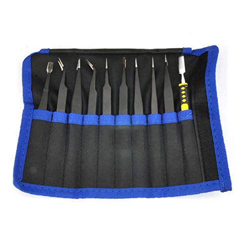 OKUSU-JP 精密 ピンセット 極細ピンセット 10本セット 電子工作用 ピンセット プラモデル 模型製作ピンセット 宝石 時計 ペーパークラフト用 収納ケーズ付き