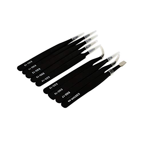 OKUSU-JP 精密 ピンセット 極細ピンセット 10本セット 電子工作用 ピンセット プラモデル 模型製作ピンセット 宝石 時計 ペーパークラフト用 収納ケーズ付き