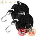 Hordlend 荷台用 ゴム紐 2本セット 長さ2M 幅3cm 自由伸縮 金属製フック付 荷物 固定紐 ベルト 平ゴム 荷台 ゴムバンド 自転車 バイク キャリーカート 荷物固定 (ブラック)KS-12