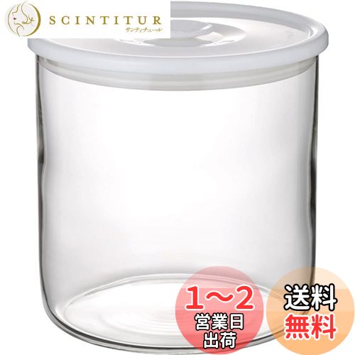 iwaki(イワキ) 耐熱ガラス 密閉容器 ホワイト 950ml 密閉パック&レンジ (幅広) T713MP-W らっきょう 漬物 ピクルス