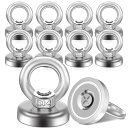 10個セット 超強力 マグネットフック 強力 磁石 フック 直径20MM 超強磁力フック ネオジム磁石 垂直負荷重12KG 防水耐食性 サルベージ用 キッチン収...