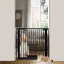 Seogva ペットゲート 3.5cm柵間隔 ペットドア付き 高さ78cm ペットゲート 犬 猫 ゲート ブラック ホワイト 猫用ゲート 過密フレーム付き 猫 ゲート 犬すり抜け防止フェンス つっぱり 扉付き 赤ちゃん ベビーゲート 突っ張り式 自動ロック 階段上 (設置幅76-86cm、ブラッ