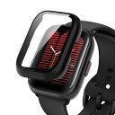 AiMaoo Amazfit Active 対応 ケース 強化ガラスフィルム 保護 カバー 硬質ポリPC素材 一体化 耐衝撃 傷防止 変色防止 全面カバー 全面保護 スマートウォッチ Amazfit Active 用 (ブラック)