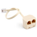 電話分配器 電話アダプター 分岐アダプター モジュラーケーブル 電話分配延長ケーブル 延長ケーブル 接続箱 モジュラーケーブル 2分岐プラグ RJ11オスアダプター ホワイト