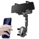 Seltureone バックミラー スマホホルダー 車載携帯電話ホルダー バックミラーアクセサリー 360°回転可能 多機能 360°伸縮式 車載スマホホルダー 万能ホルダー付き 様式2