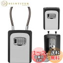【送料無料】キーボックス 鍵 ボックス 南京錠 ロック ダイヤル式 4桁 キー収納 防犯 盗難防止 日本語説明書付き (シルバー, ワイヤー式)