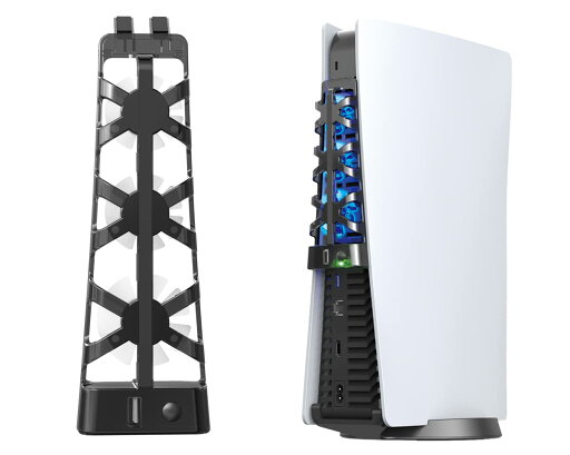 ElecGear PS5外部自動冷却ファン、USBターボクーラー自動温度センサー制御ラジエーター熱排気 オリジナルPlayStation 5 Ultra HDおよびDigital用 - (Slim/Proには対応していません) ElecGear PS5外部自動冷却ファン、USBターボクーラー自動温度センサー制御ラジエーター熱排気 オリジナルPlayStation 5 Ultra HDおよびDigital用 - (Slim/Proには対応していません)