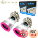 Meliore バイク用 LED ヘッドライト イカリング エンジェルアイ H4 高輝度 COB チップ バルブ 冷却ファン 搭載 アルミ構造 2個セット (レッド)