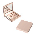 2個セット ピンク アイシャドウパレット Diy用 6グリッドメイクアップコンテナ 鏡付き 女性向け