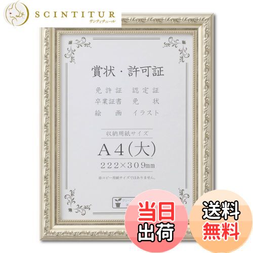 【送料無料】大仙 額縁 A4 222×309mm シルバー